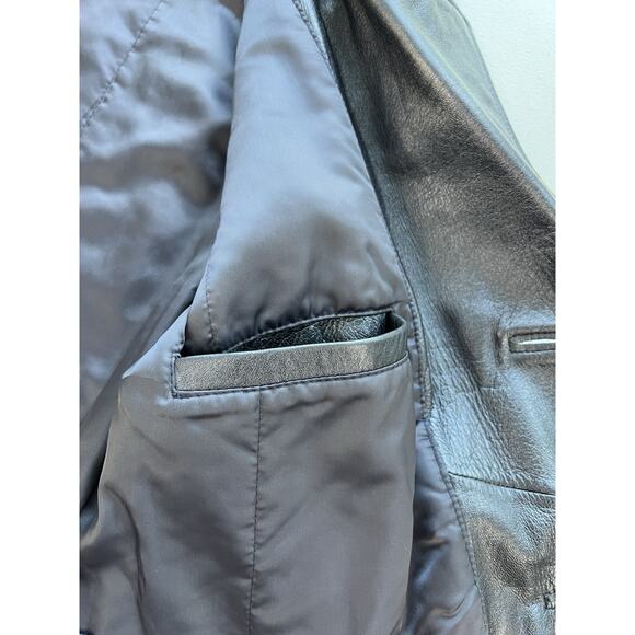 Express Buttery Soft Leather Double Breasted Trench Coat Women’s Small - Picture 6 of 11